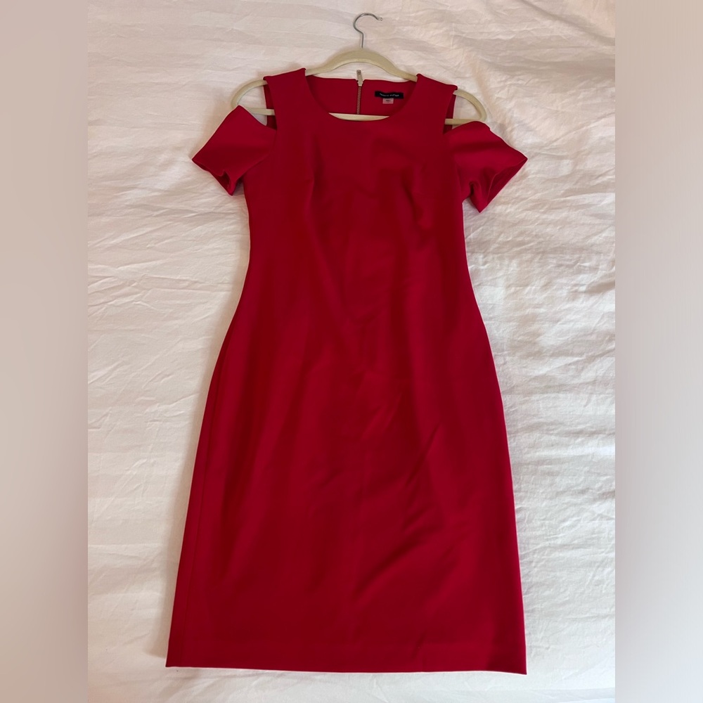 Tommy Hilfiger Chic Red Sleeve Cut Dress